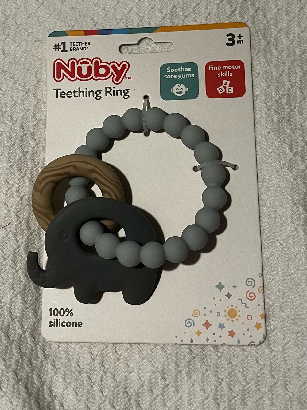 Nuby Gray Elephant Silicone Teething Ring